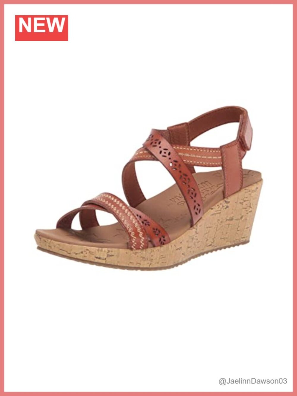 Skechers Women's Beverlee Delicate Glow Wedge Sandal Faux Leather